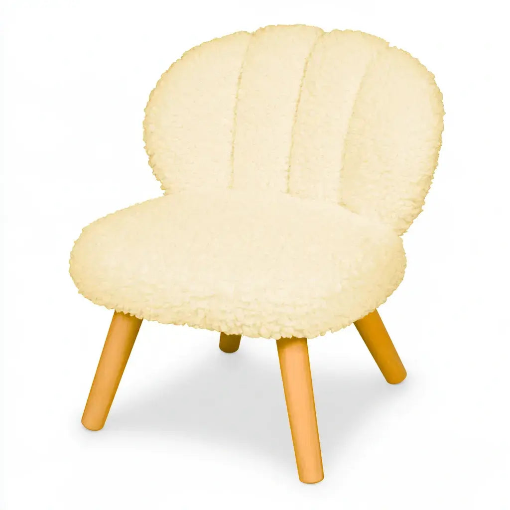 Silla con respaldo de concha y asiento redondo - amarillo